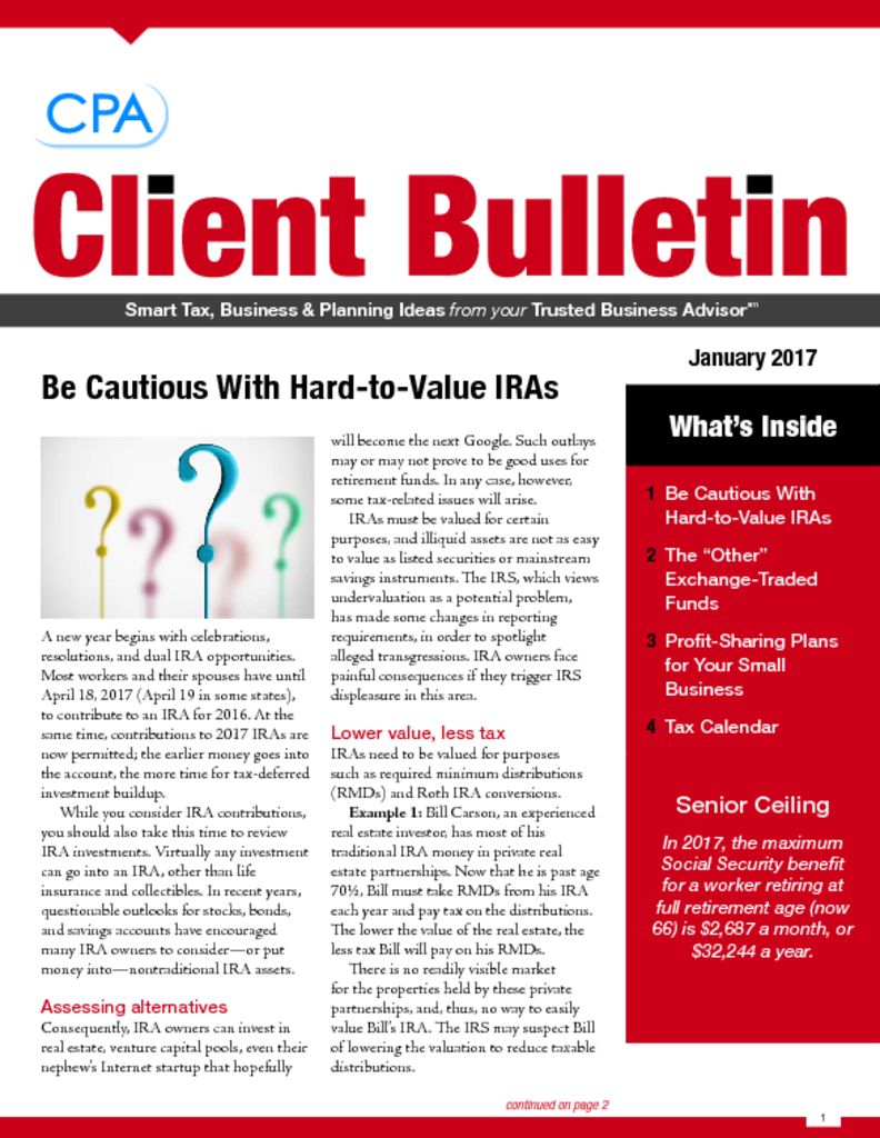 thumbnail of 2017 January Client Bulletin